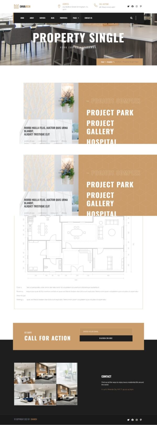 EnvArch — Template Kit Elementor de arquitetura e propriedade única - Imagem 2