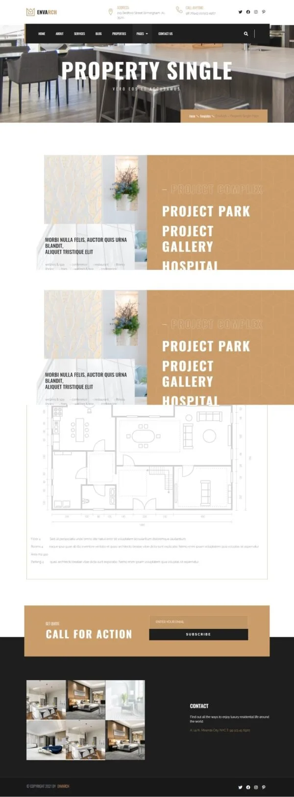 EnvArch — Template Kit Elementor de arquitetura e propriedade única - Imagem 2